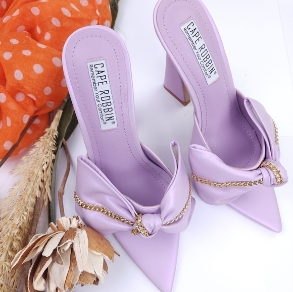 New Lavender Formal Mule Heels Size 7 - Picture 3 of 12